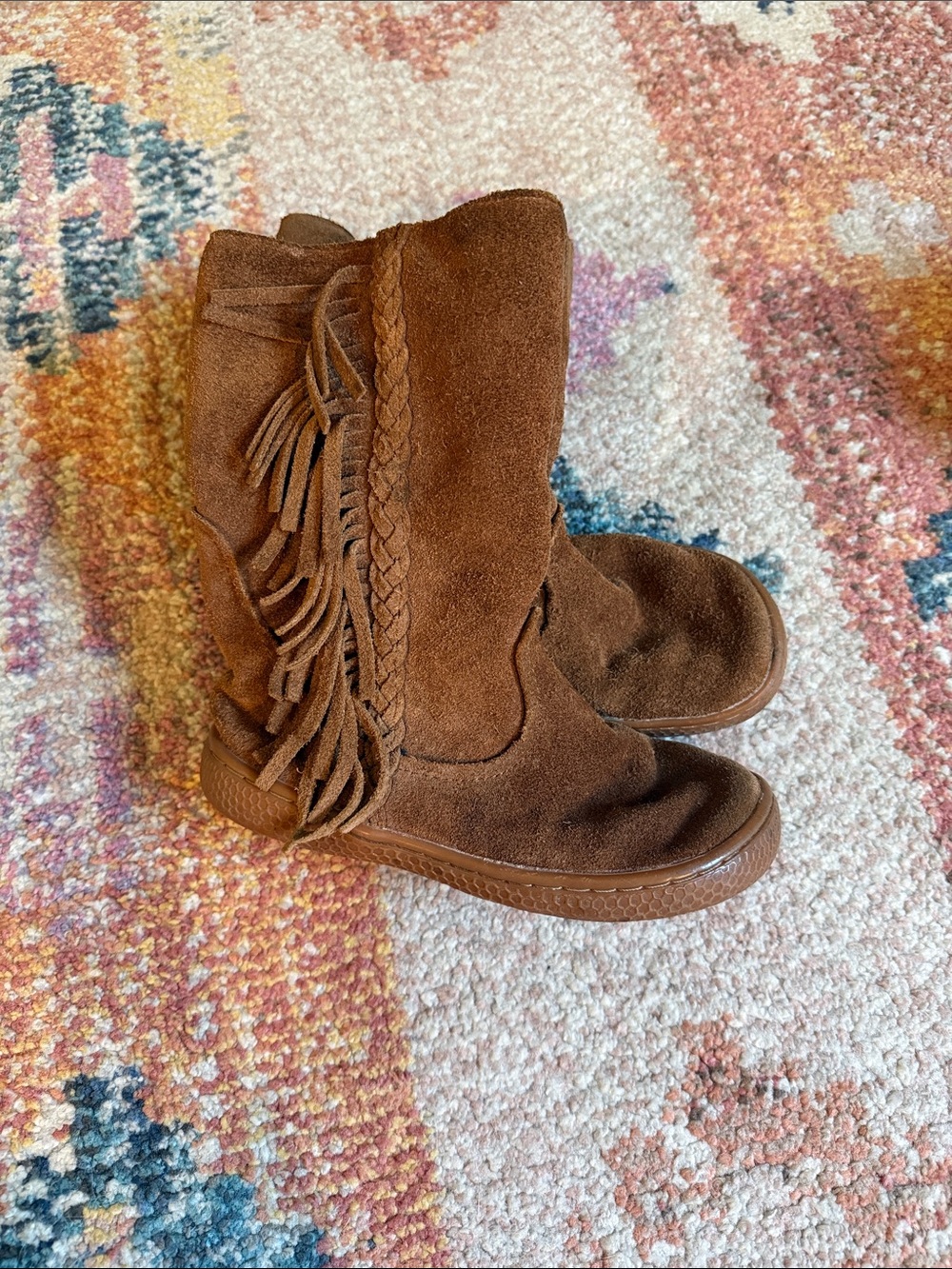 Livie and Luca Brown Suede Fringe  Boots